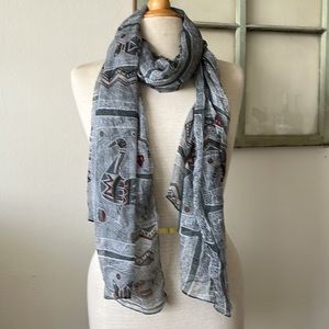 Beautiful Scarf Wrap 100% Nylon Made in India Approximately 70” x 36” Zazou